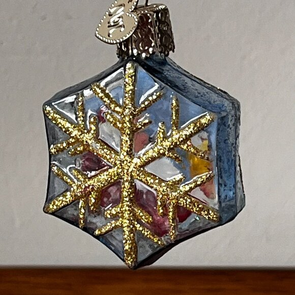 Merck Old World Christmas Santa Claus w/ Beer Inside Art Ornament 2001 Snowflake - Picture 3 of 7